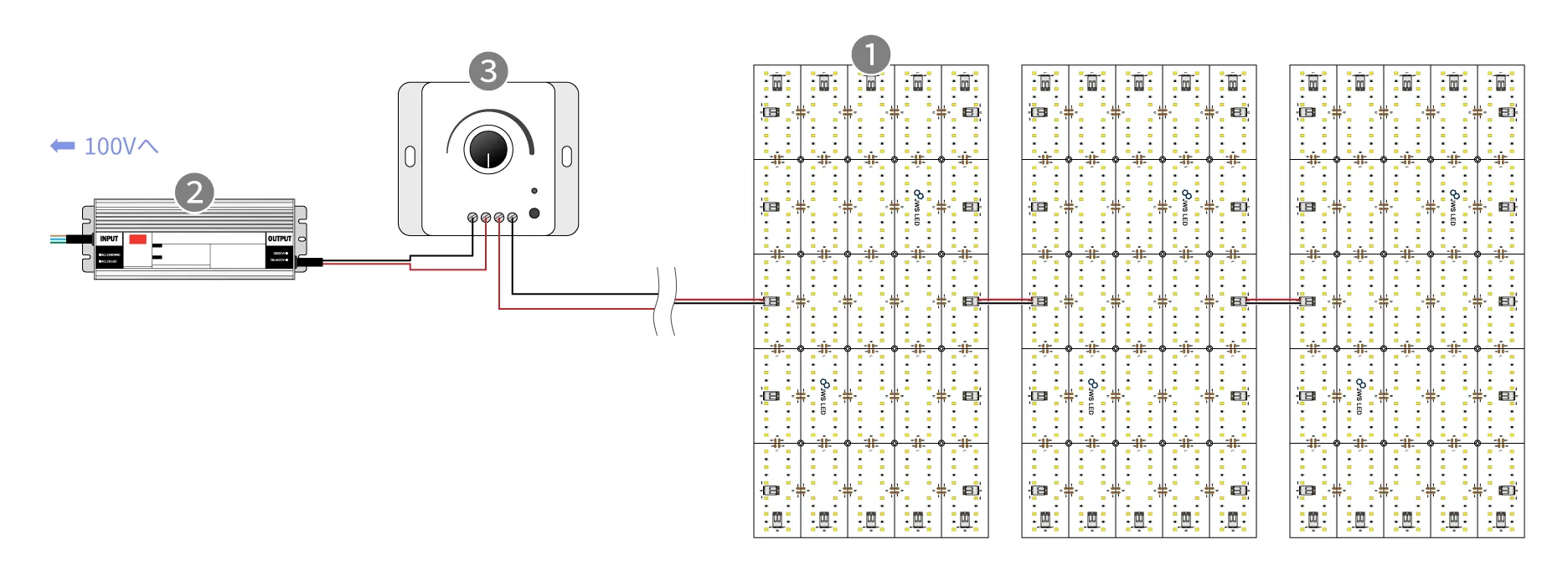 24V LEDシートライト1枚構成図