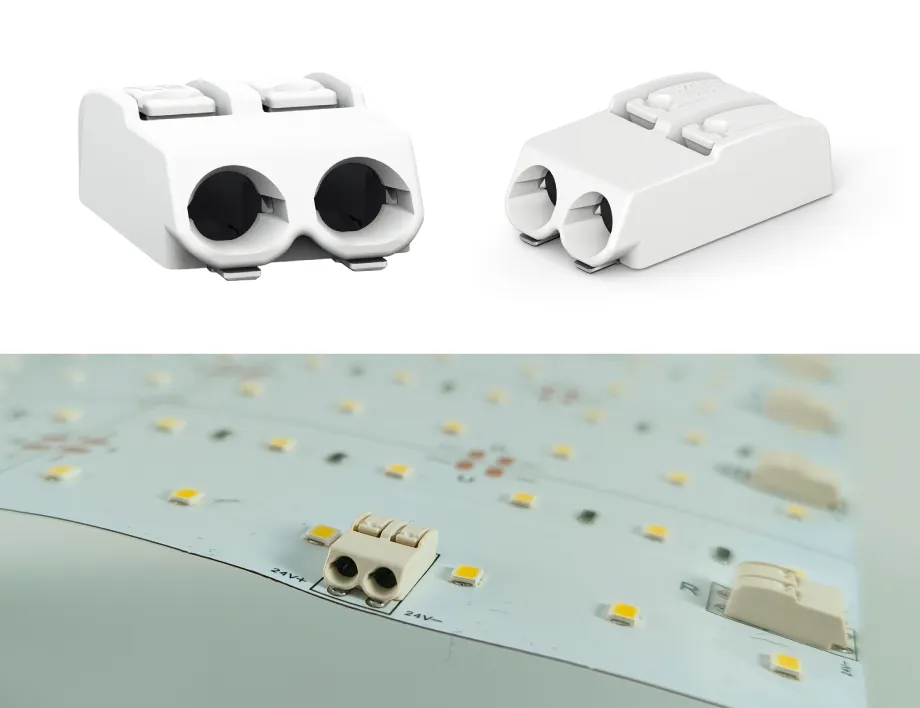 コネクタ搭載で簡単配線・連結