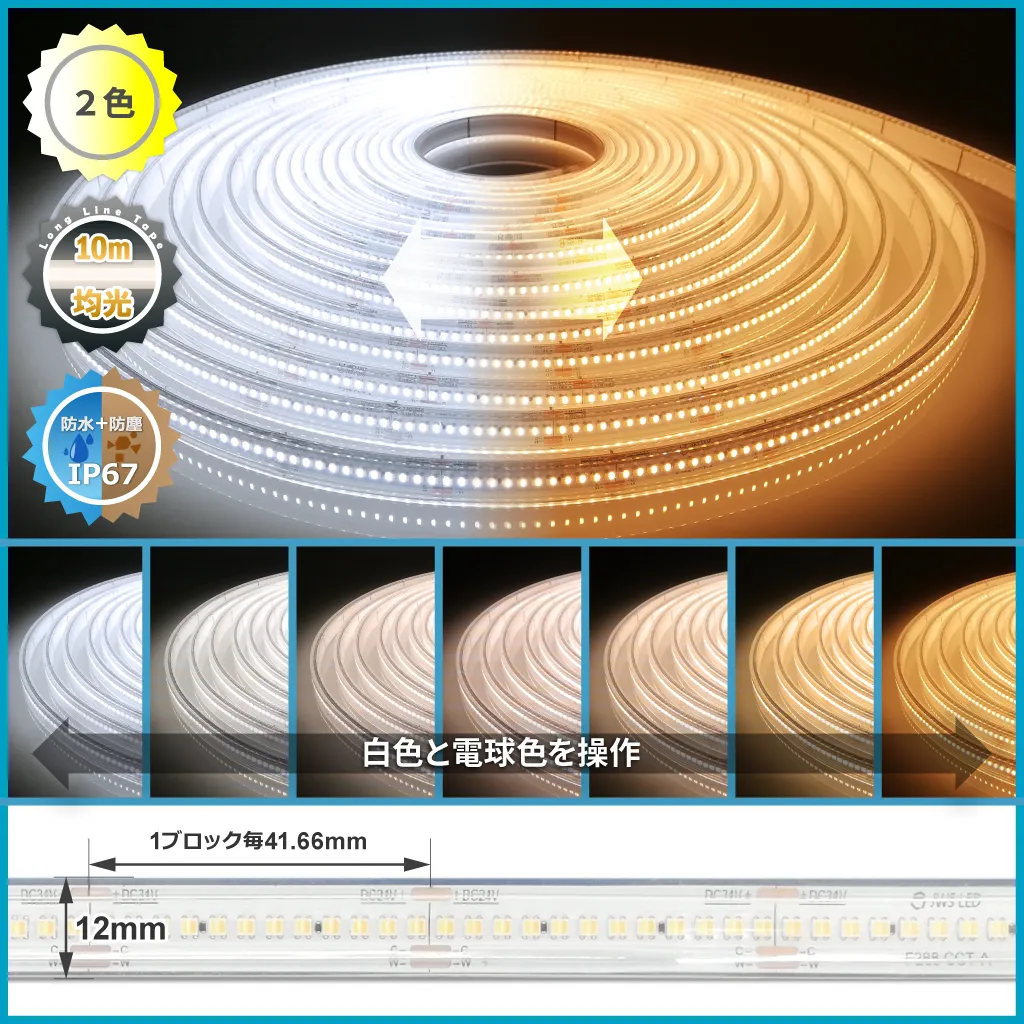 <strong>LEDラインロングF288シリーズ 24V 2色　高耐防水</strong>