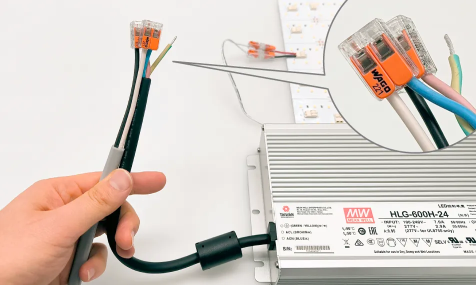 3.電源側の配線を接続