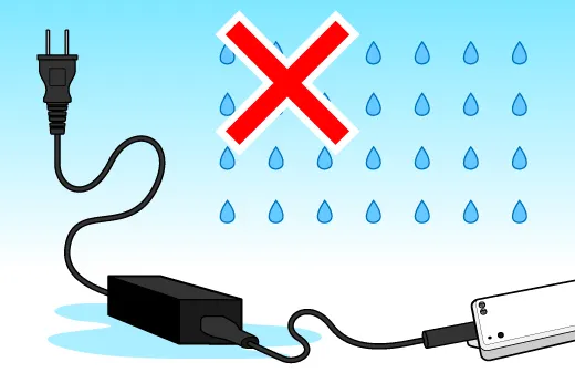 水、湿気は避ける